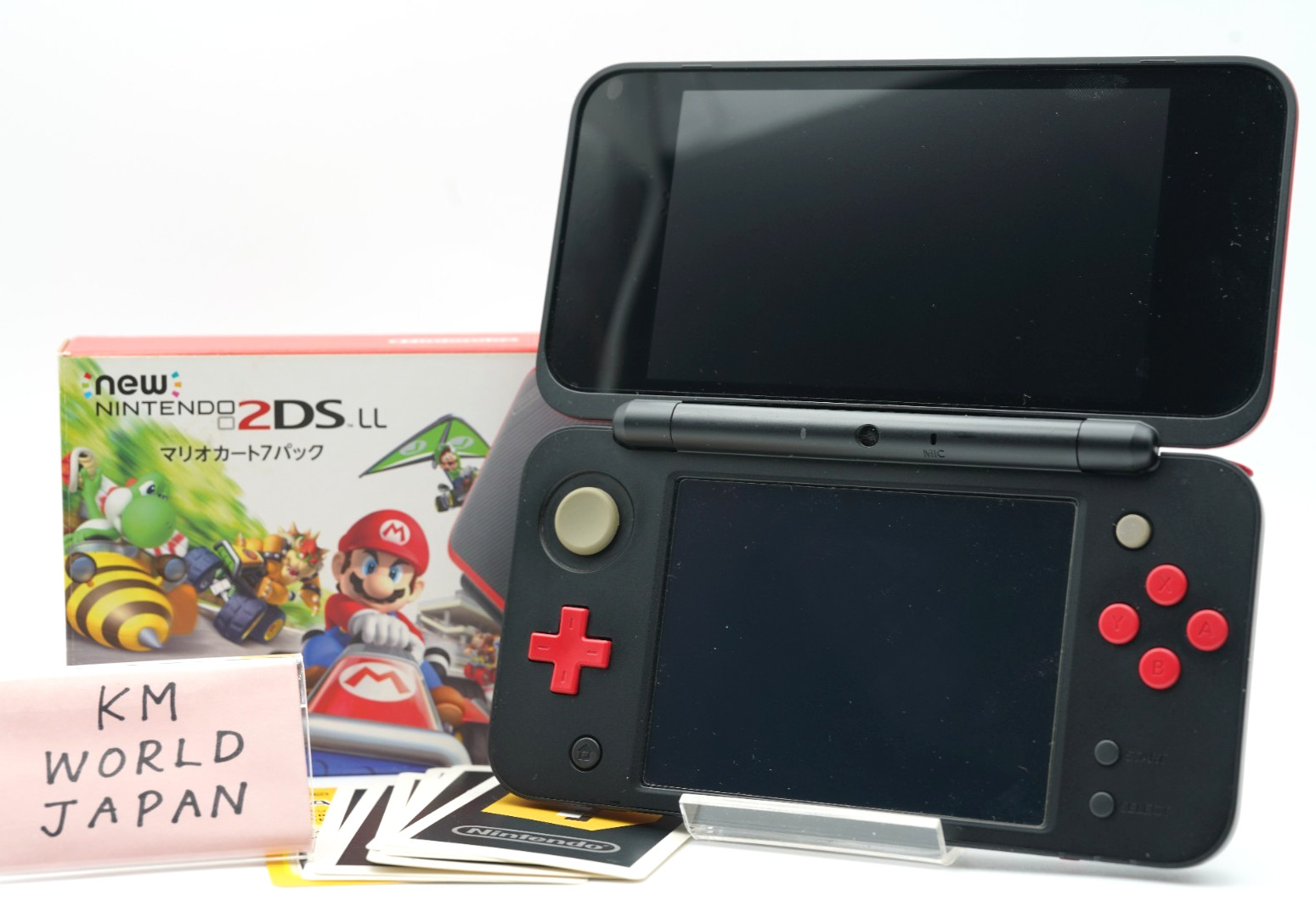 [US DUTY PAID] New Nintendo 2DS XL LL Mario Kart 7 Red Black Console JP ver #001