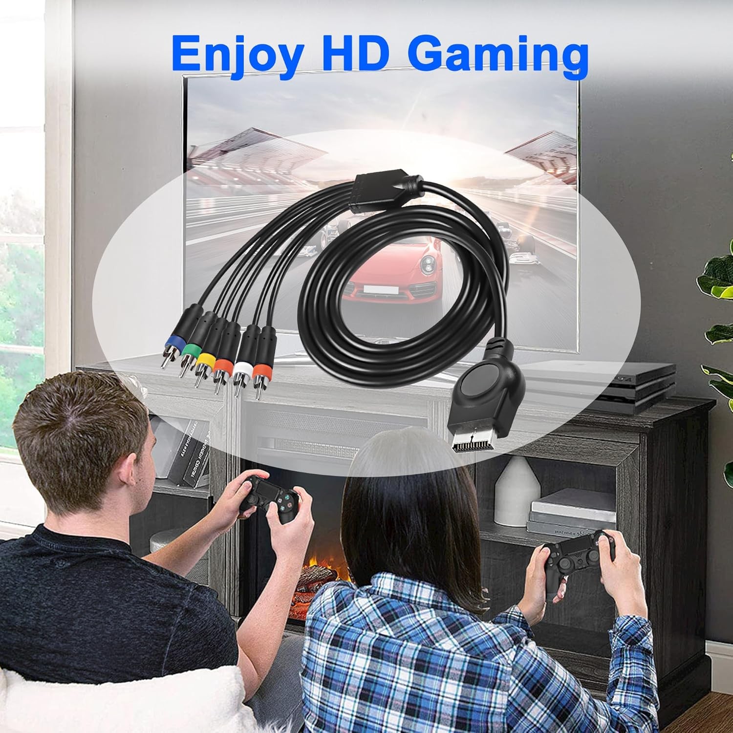 Hd Audio Video Cable 5RCA PS3 PS2 Component AV Cable, Ypbpr Component + RCA Vide