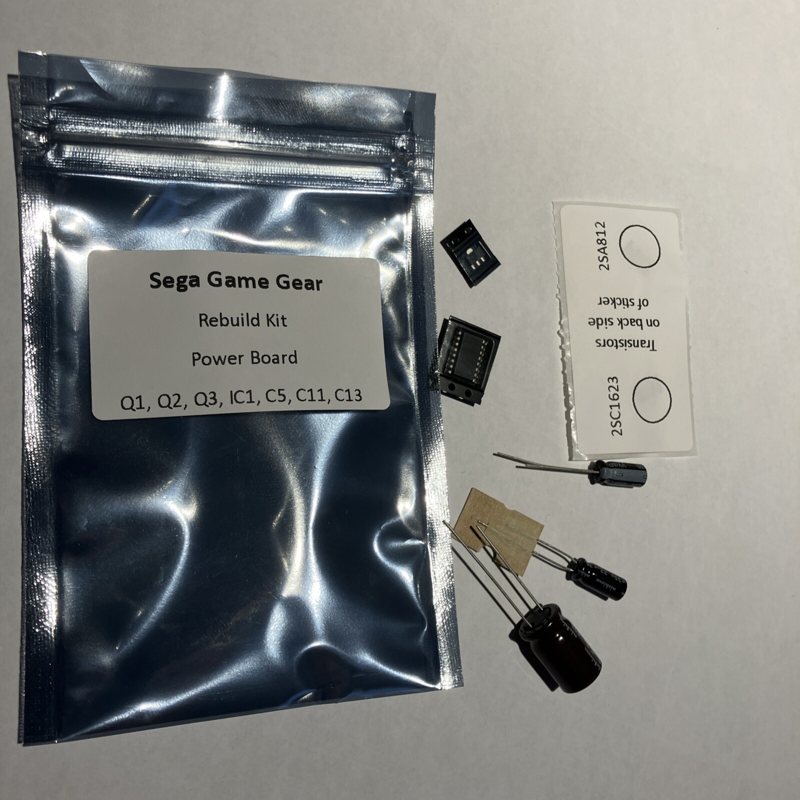 7PCS Solid Capacitors / Chip Repair Kit for Sega Game Gear Power Board IC1