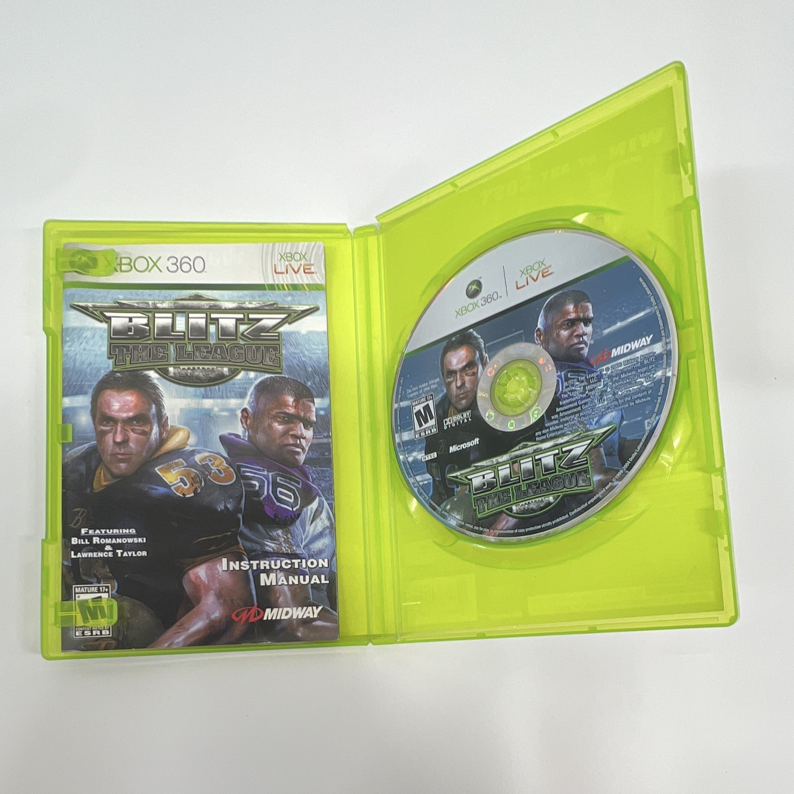 Midway Blitz: The League Microsoft Xbox 360 M NTSC-U/C 2006 Football Manual