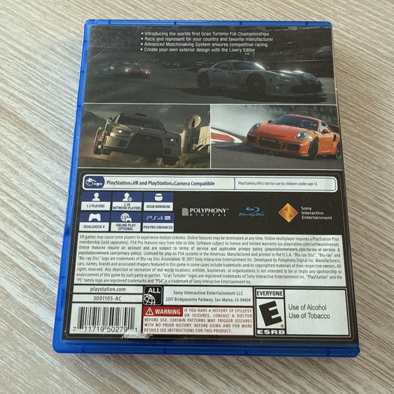Gran Turismo Sport PS4 PlayStation 4 Video Game Tested No Manual *DISC MINT*