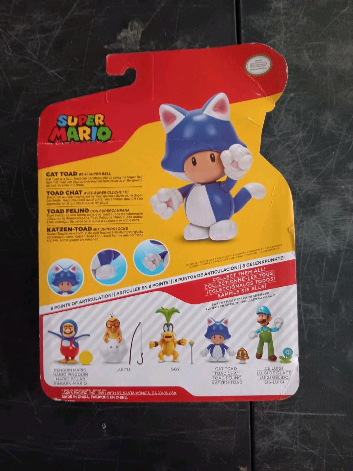 *FREE SHIP* 4″ CAT LUIGI PEACH TOAD SUPER MARIO World of Nintendo Lot Jakks