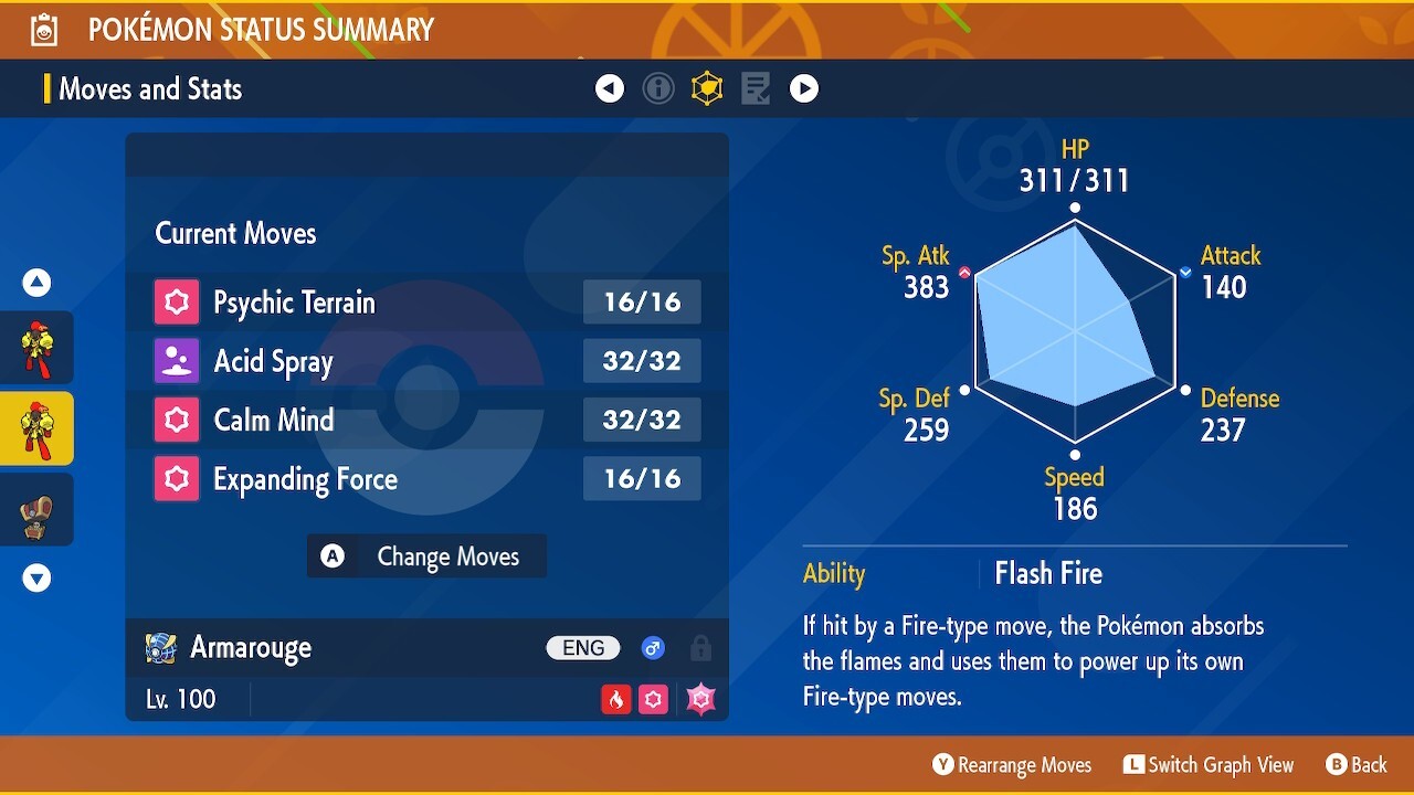 ARMAROUGE • Delphox Raid Ready ⭐ SHINY 6IVs & EVs ⭐ Pokemon Scarlet and Violet