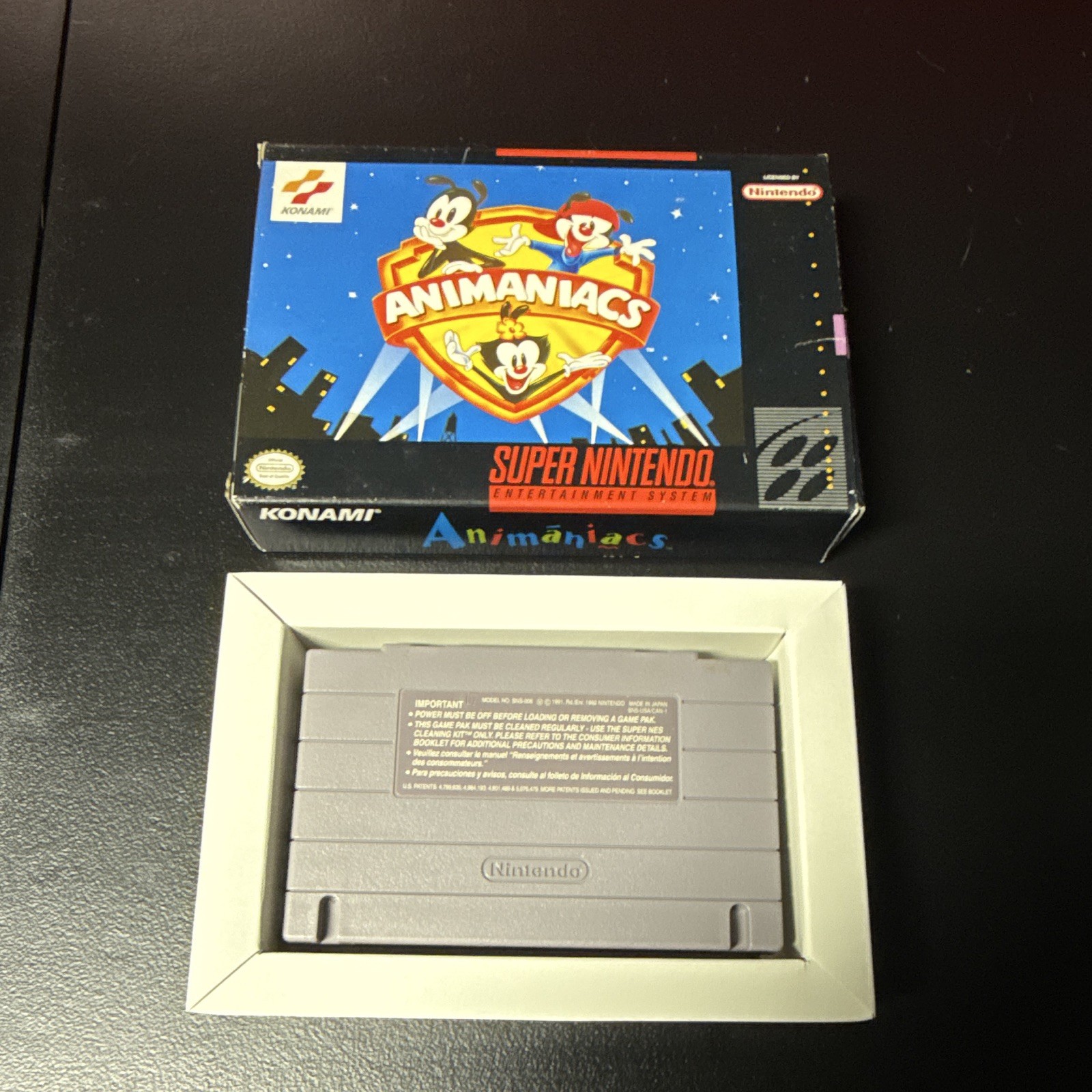 Konami Animaniacs Nintendo SNES 1994 NTSC-U/C (Box Included) (NO MANUAL)