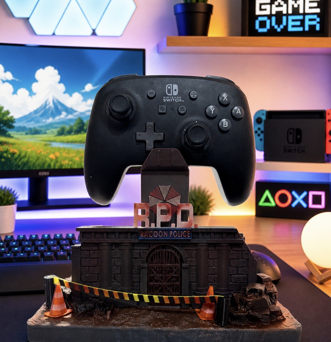 Resident Evil Requiem Universal Controller Holder-Desk Decoration-Fan Made Gift