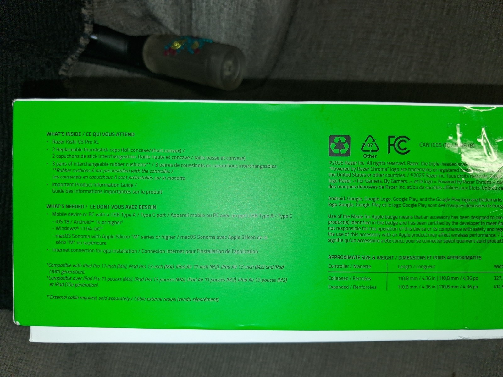 New Razer Kishi V3 Pro XL USB-C Mobile Controller for iPad/Android Tablet- NEW