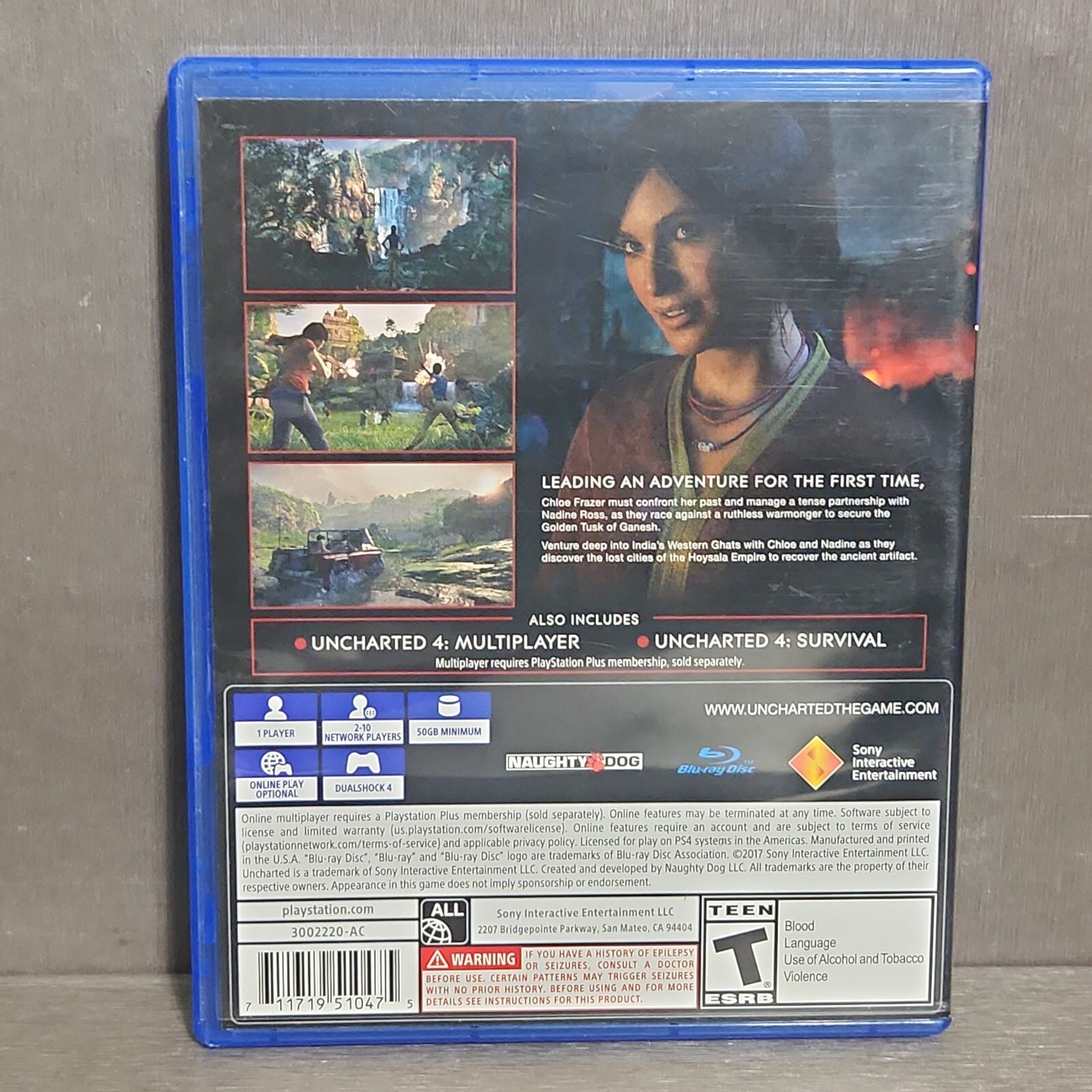 Uncharted The Lost Legacy PlayStation 4 PS4 Game CIB