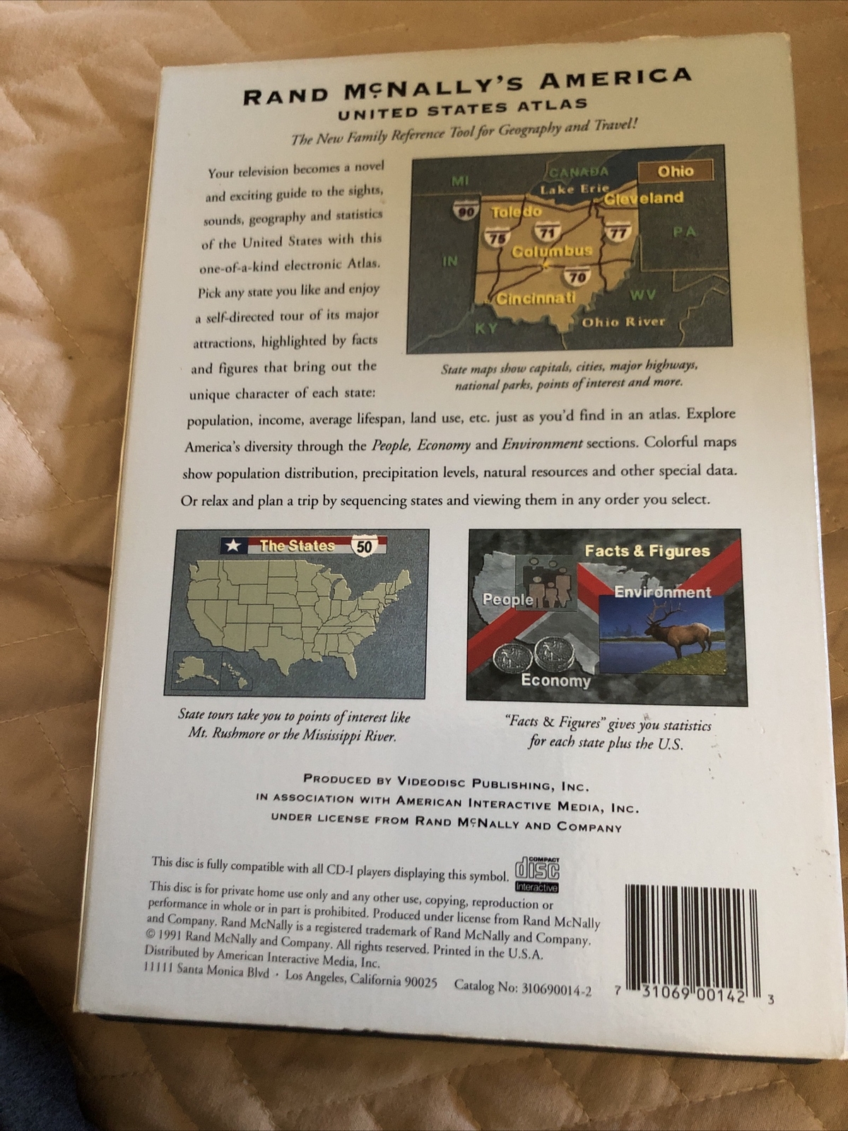 Rand McNally’s America: US Atlas Philips CD-I CDI Long Box Dustcover 1991