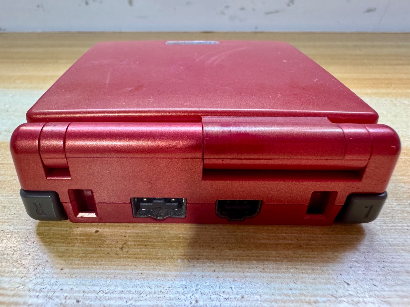 Nintendo Gameboy Advance SP AGS001 Flame Red Handheld w/ USB Cable & Battery
