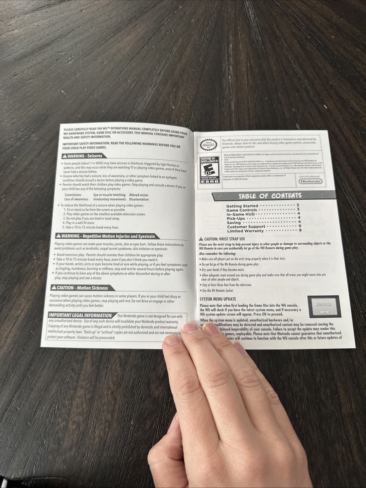 Nintendo Wii Manual Only Ben 10 Omniverse