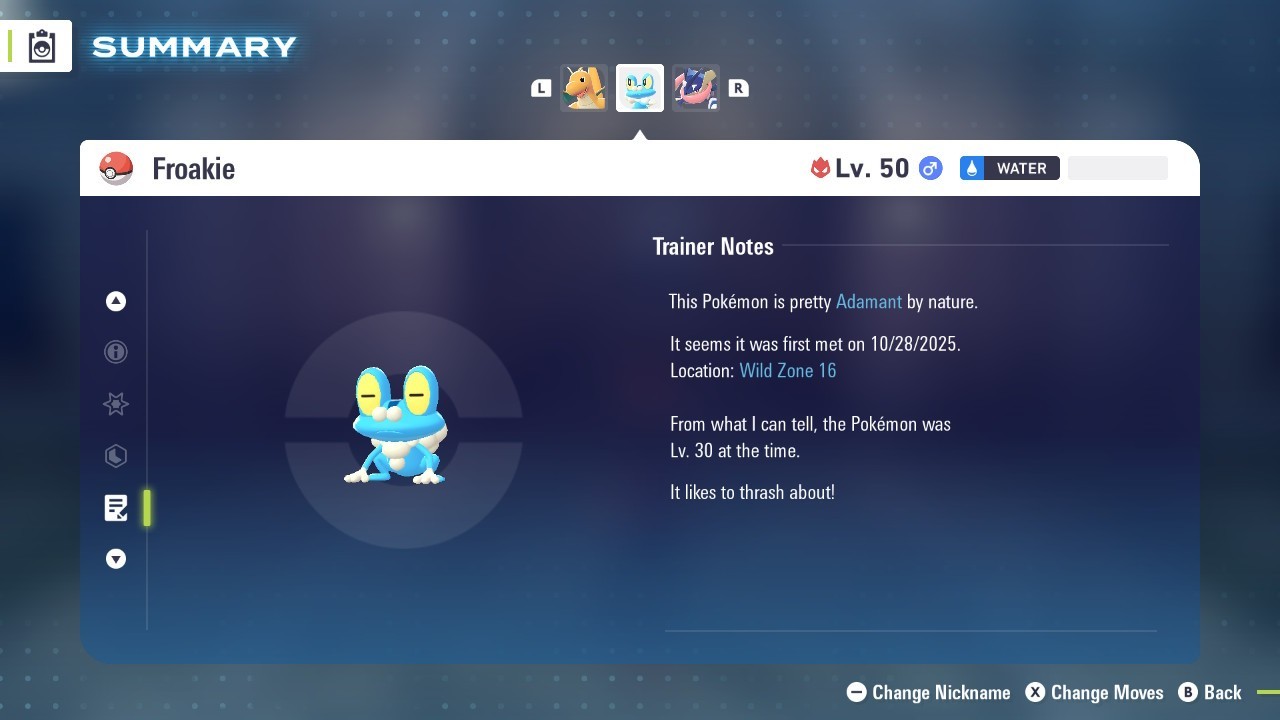 Pokemon Legends ZA 💥 6IV Normal Alpha Froakie💥Fast 🚀Masterball Held