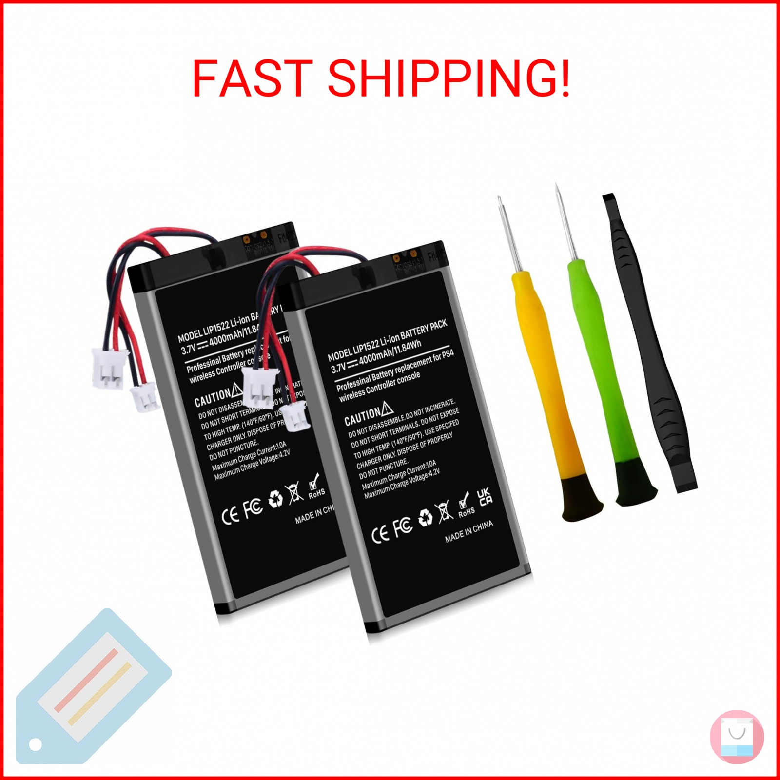 WAVYPO 4000mAh PS4 Controller Battery, Replacement for PS4/PS4 Pro/PS4 Slim Play
