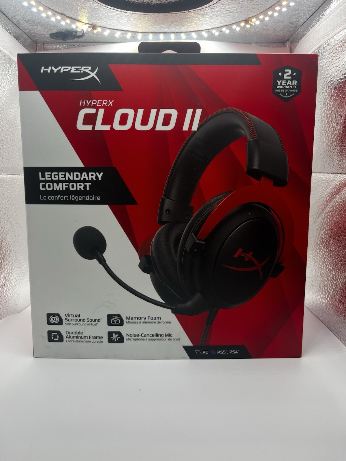 HyperX Cloud II Gaming Headset Black 7.1 Surround PC PS5 PS4 USB Mic 3.5mm