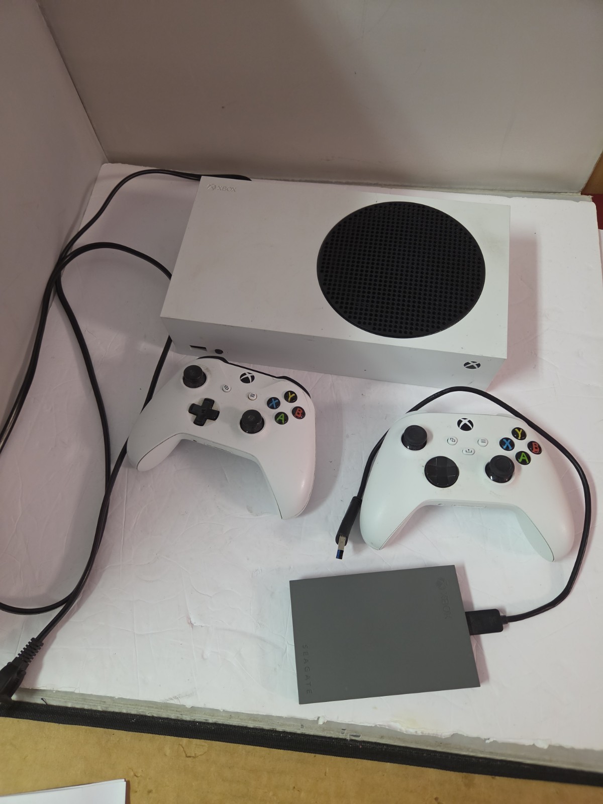 Microsoft Xbox Series S 512GB White Digital Console Bundle with 2 Controllers