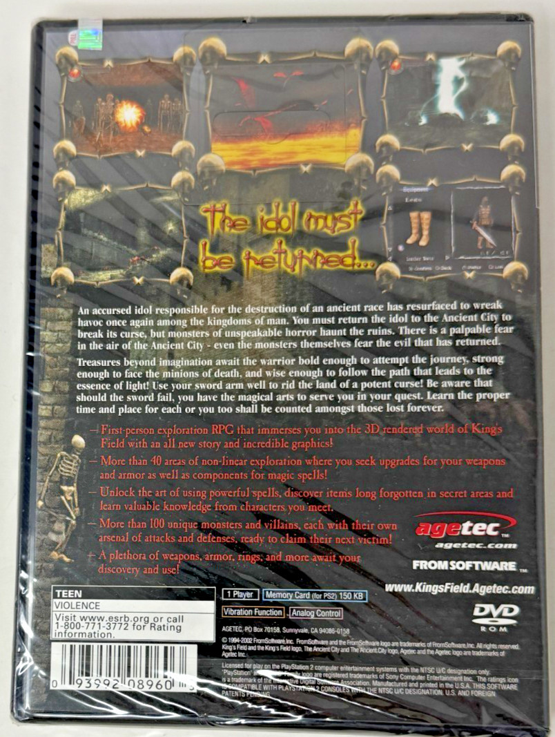 King’s Field: The Ancient City (Sony PlayStation 2, 2002) SEALED see notes (A85)
