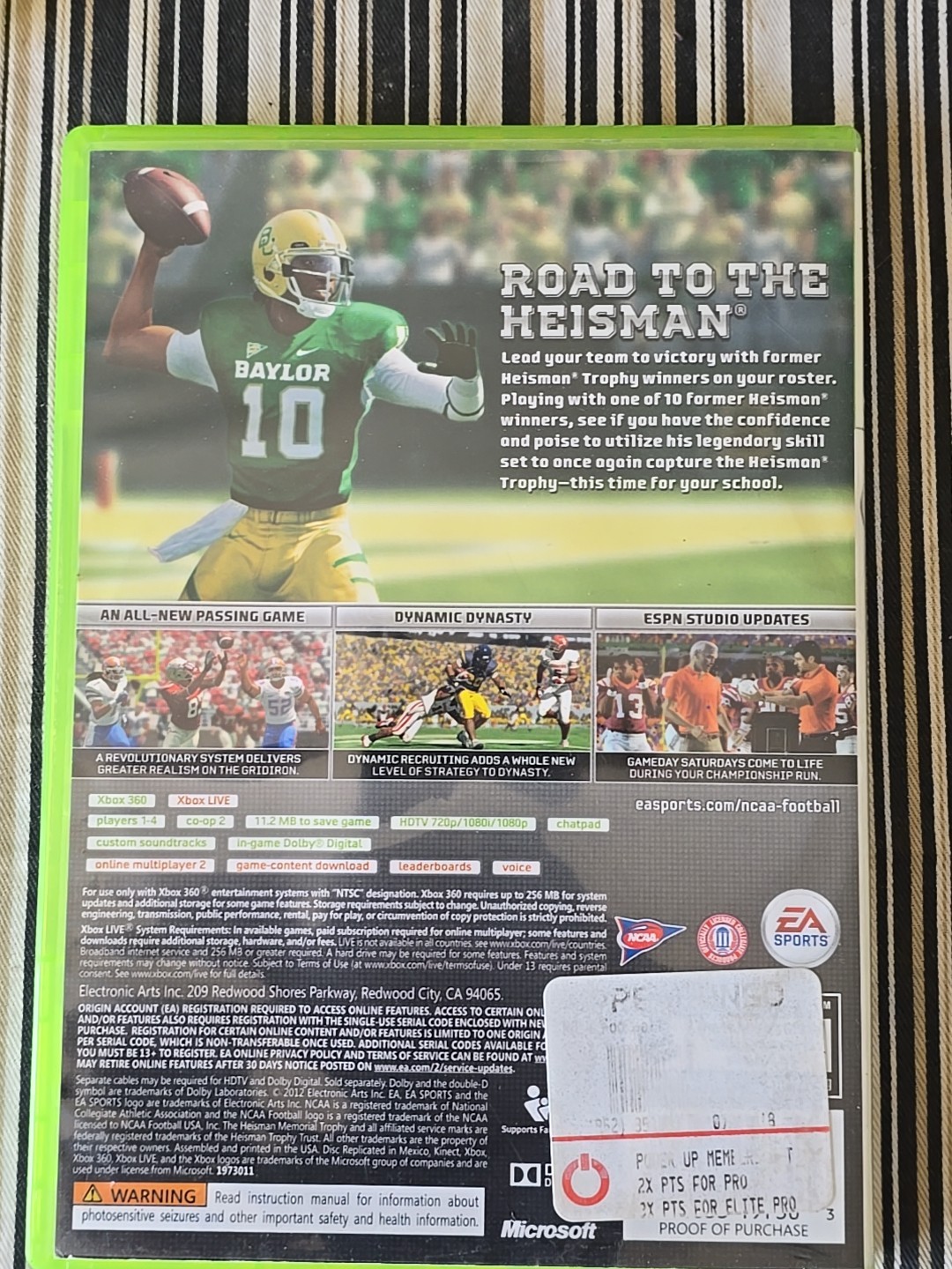 NCAA Football 13 (Microsoft Xbox 360, 2012) =USED= MISSING MANUAL=