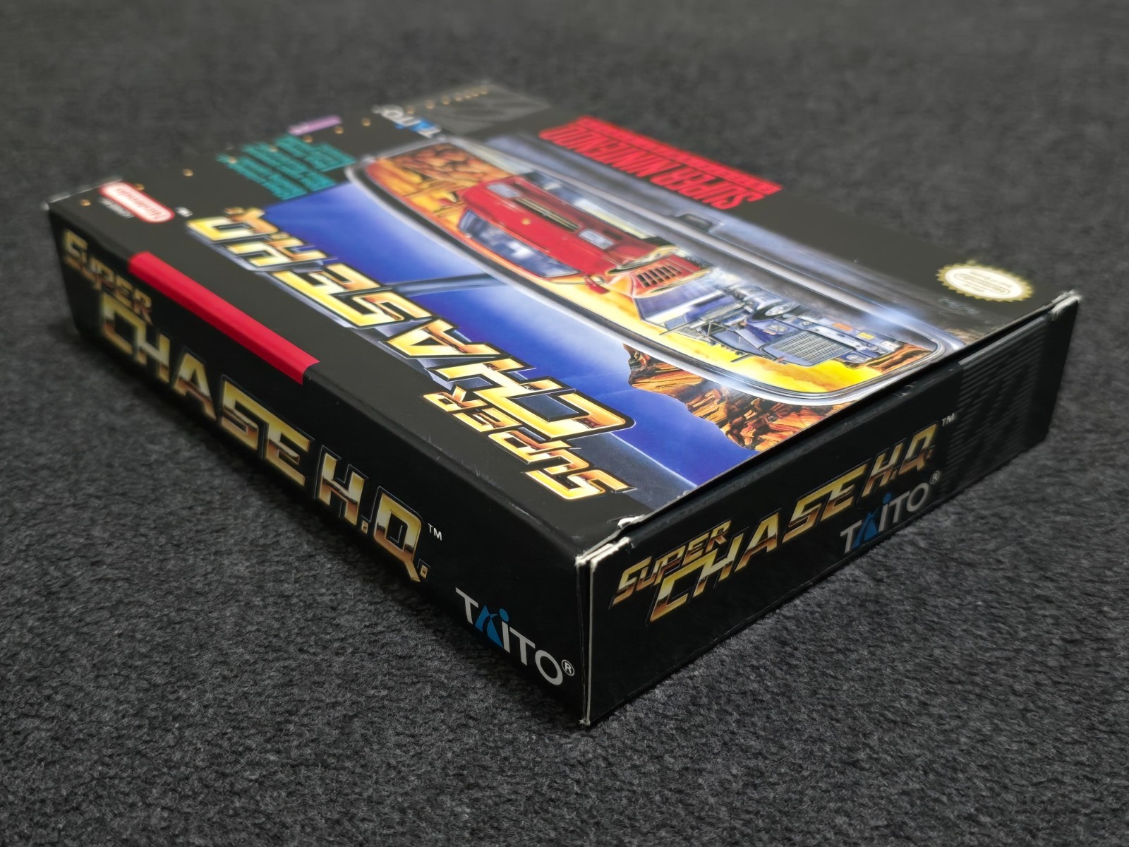 SNES Super CHASE H.Q. Complete CIB Box Game Super Nintendo Chase HQ Taito Poster