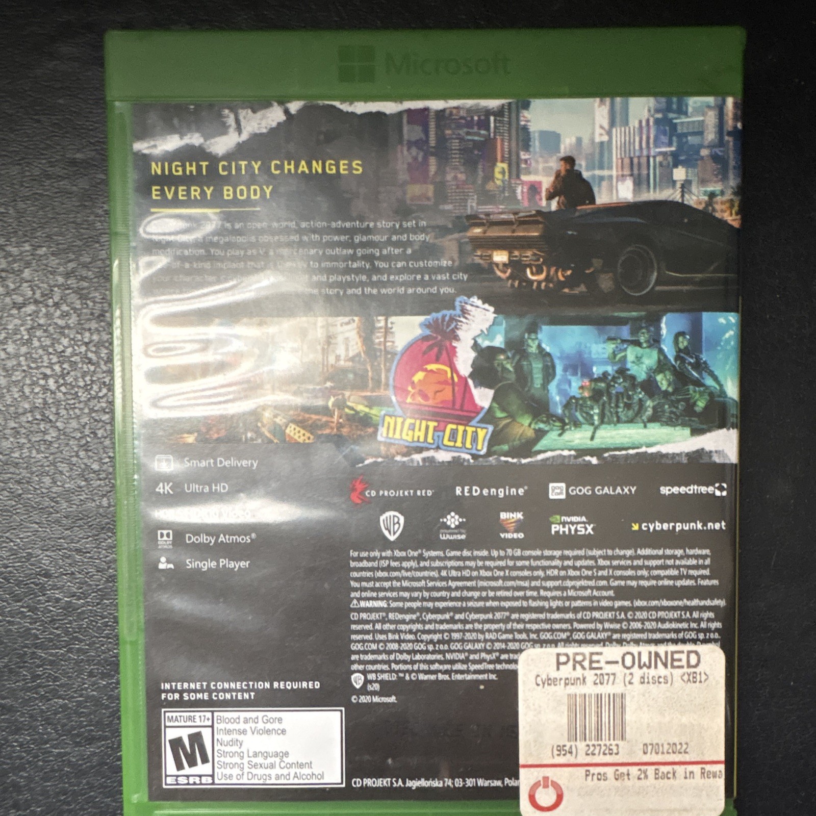 Warner Bros. Cyberpunk 2077 Xbox One 4K HDR Smart Delivery M Rated
