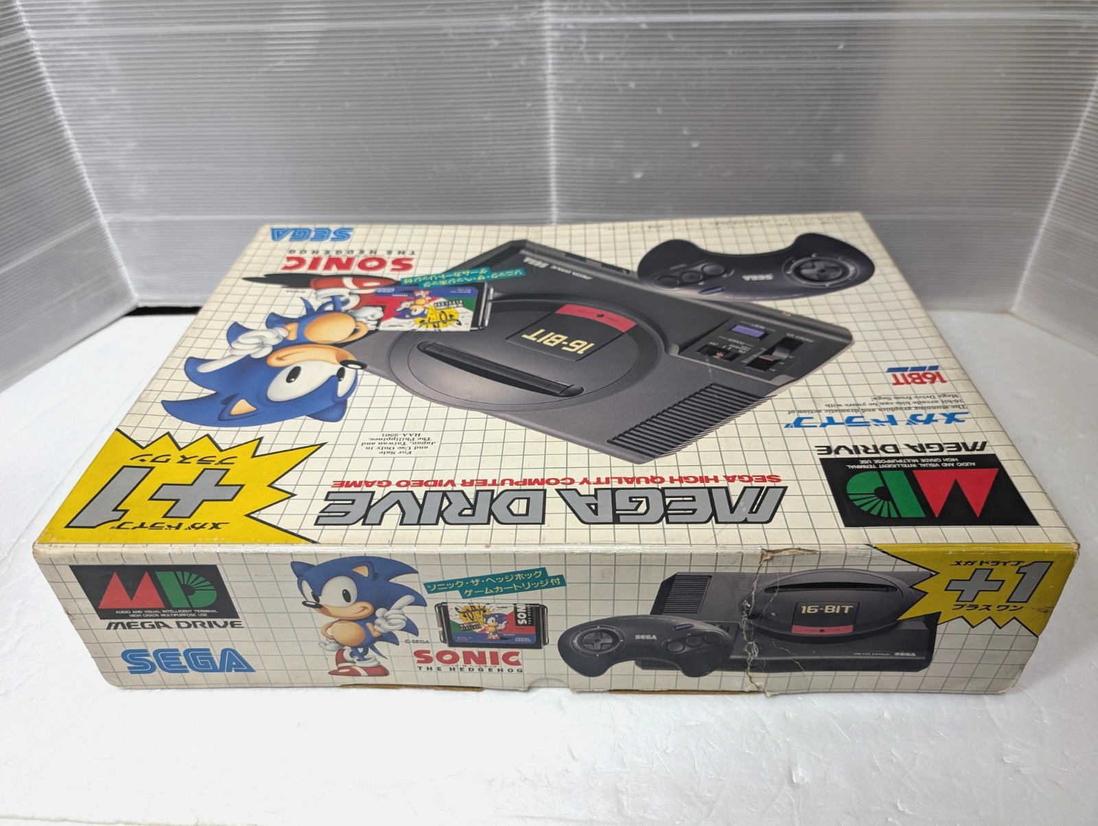 SEGA Mega Drive 16BIT Console Sonic Japan Box