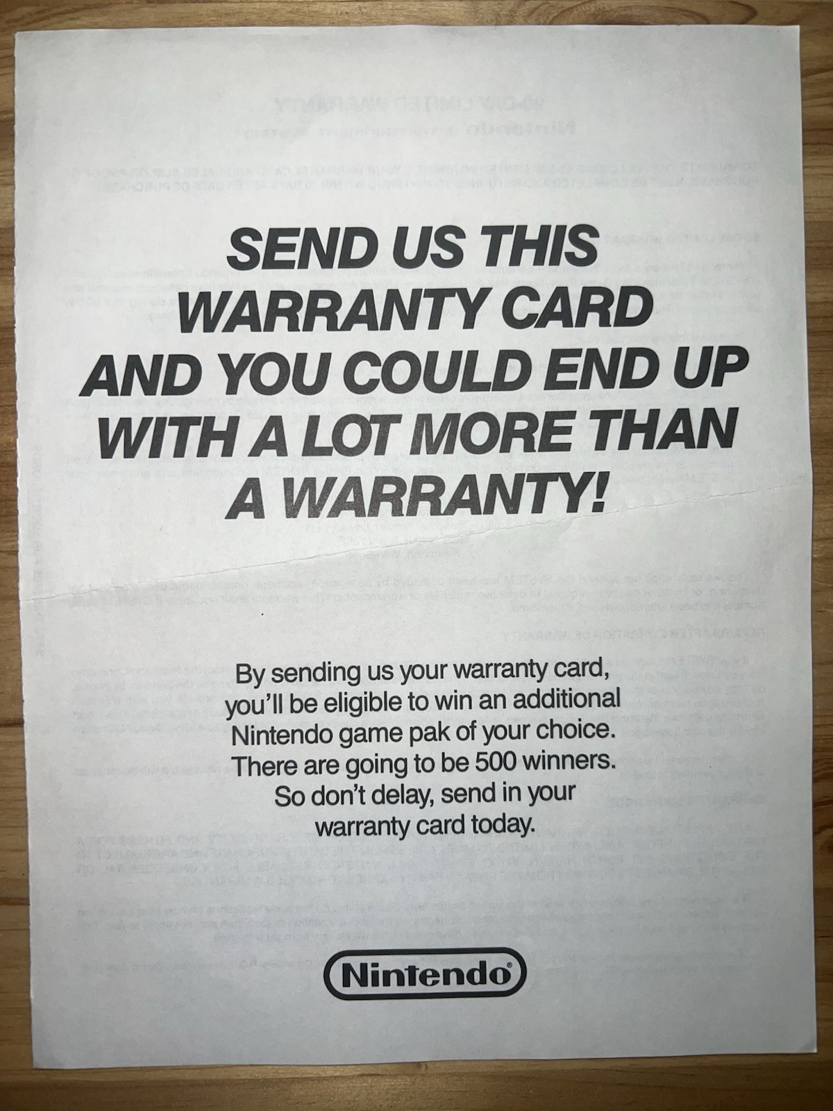 RARE 1985 Nintendo NES Test Market Warranty Card Sheet also 1986 NES Deluxe Set