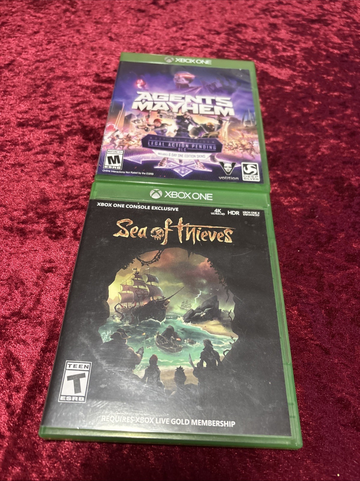 2 GAME LOT Agents of Mayhem Legal Action Pending & Sea of Thieves Xbox One