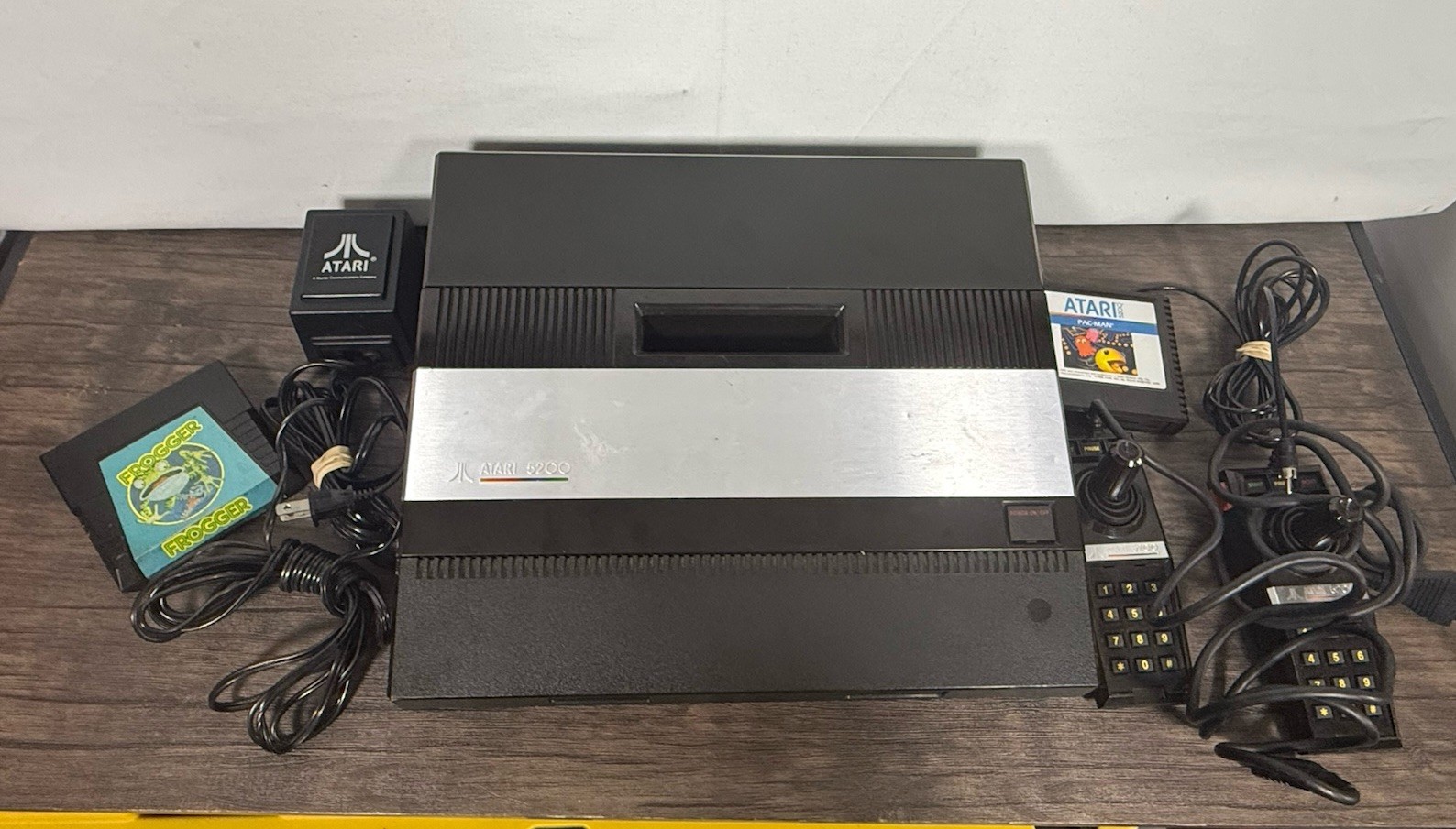 Atari 5200 2-Port Console w/ 2 Controllers, Power Cords, Frogger, Pac Man Bundle