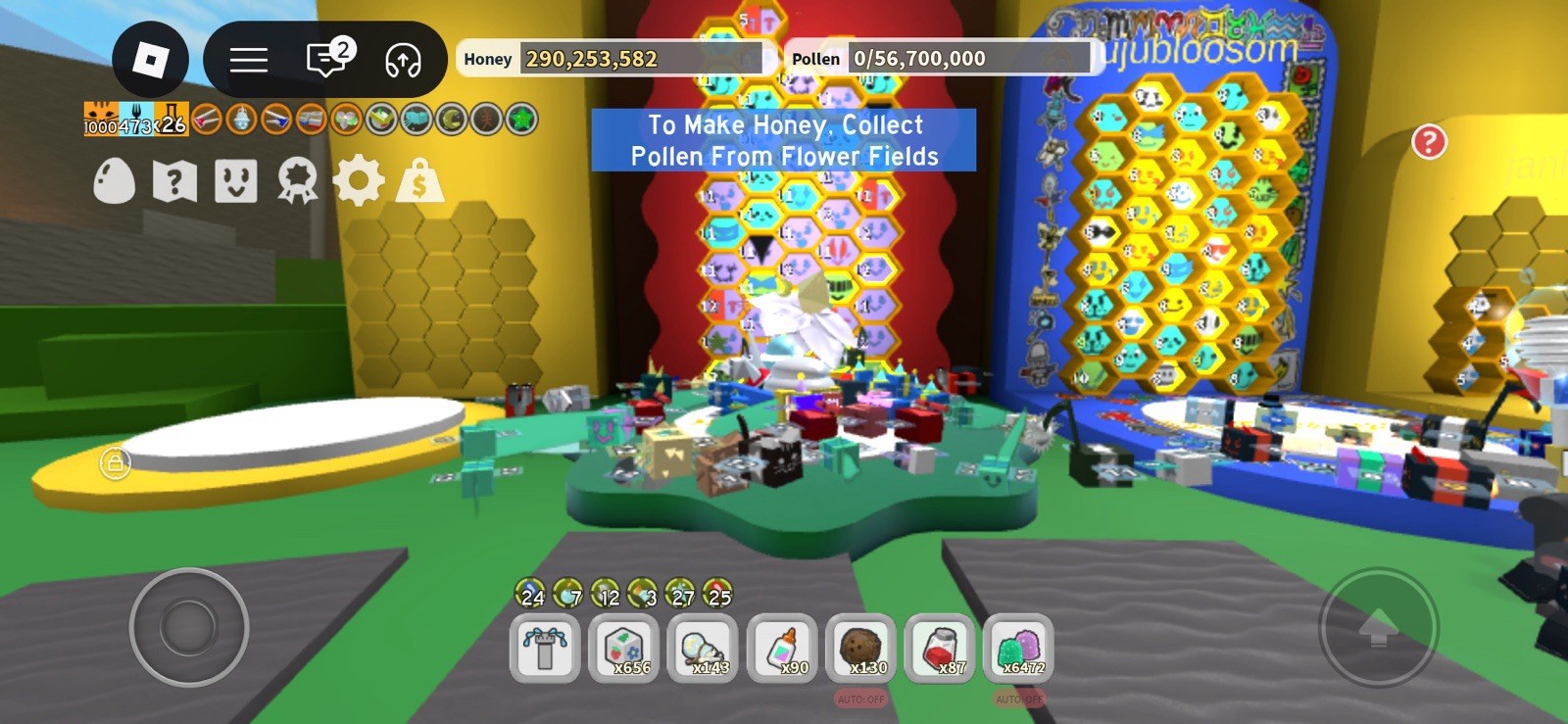 Roblox In-Game Gameplay Screens – Android PC Apple II (Blox Fruits Bee Swarm)
