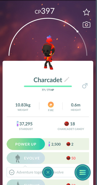 – Charcadet Non Shiny – P T C – high stardust – Description