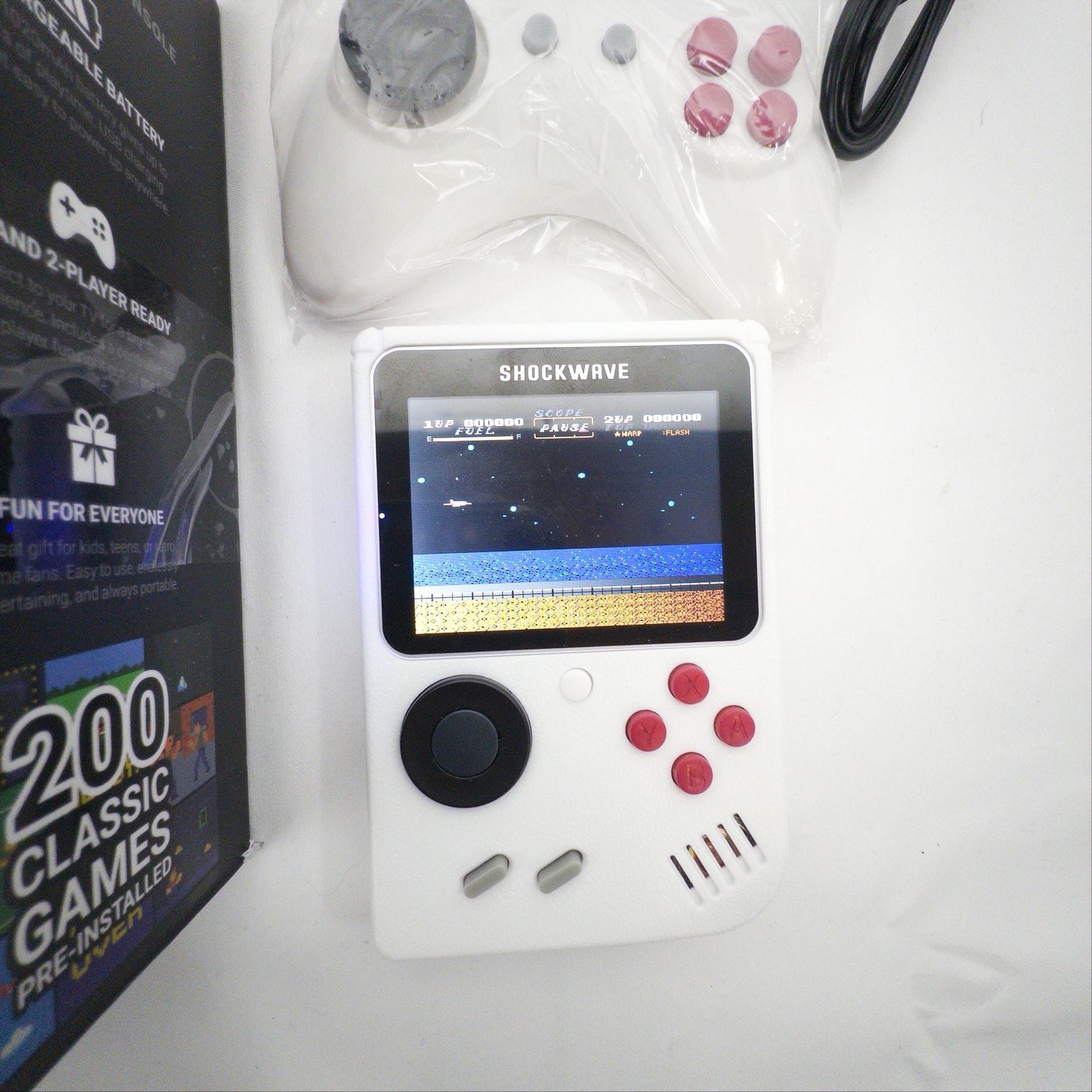 Shockwave A2 Pocket Gaming Console with 200 Classic Games and Controller