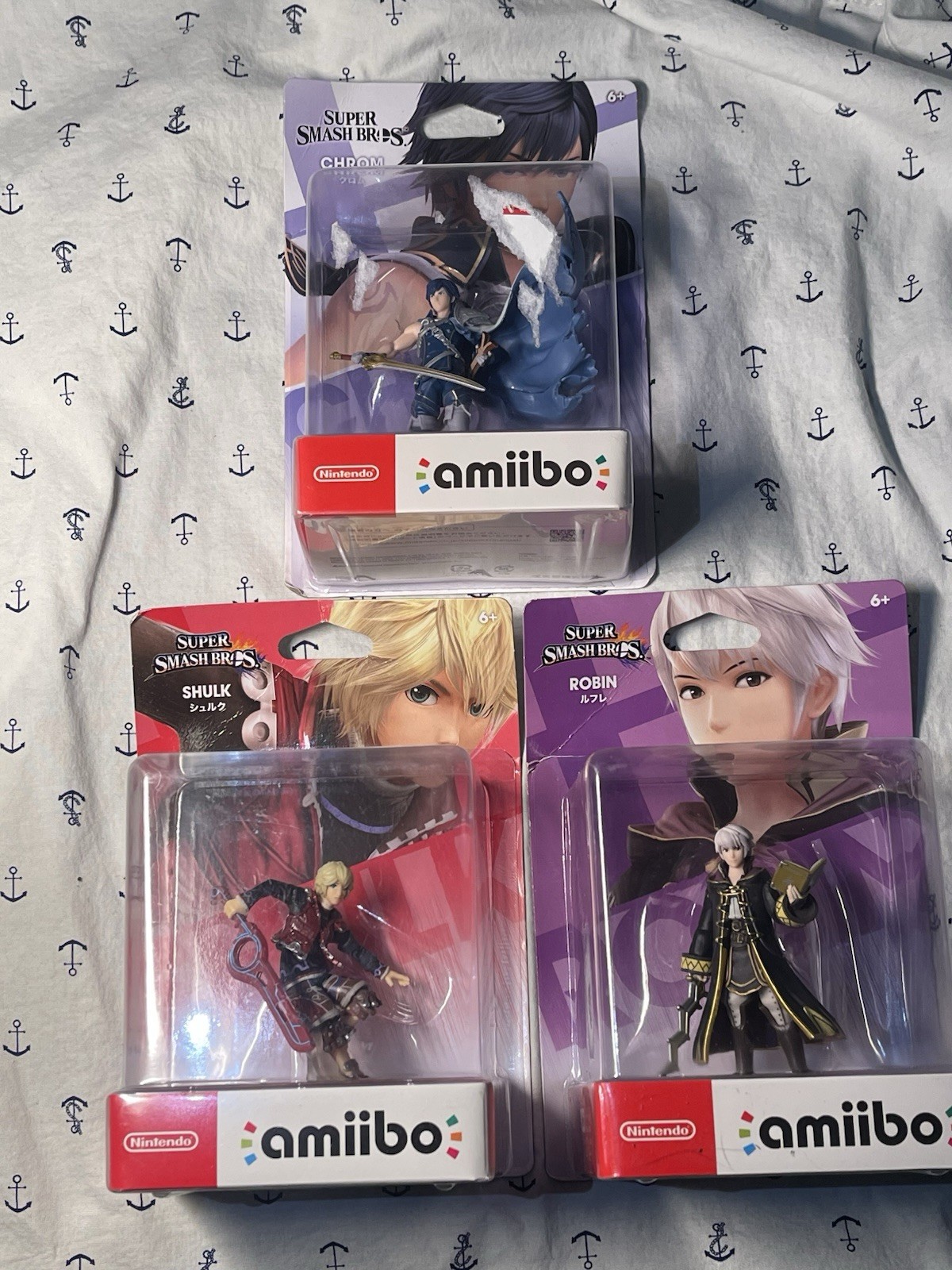 Nintendo amiibo NFC-enabled Chrom, Shulk, Robin Figures Super Smash Bros.