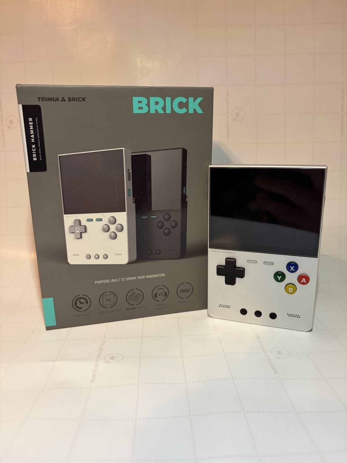 Silver Trimui Brick Hammer Handheld Game Console NO SD CARD