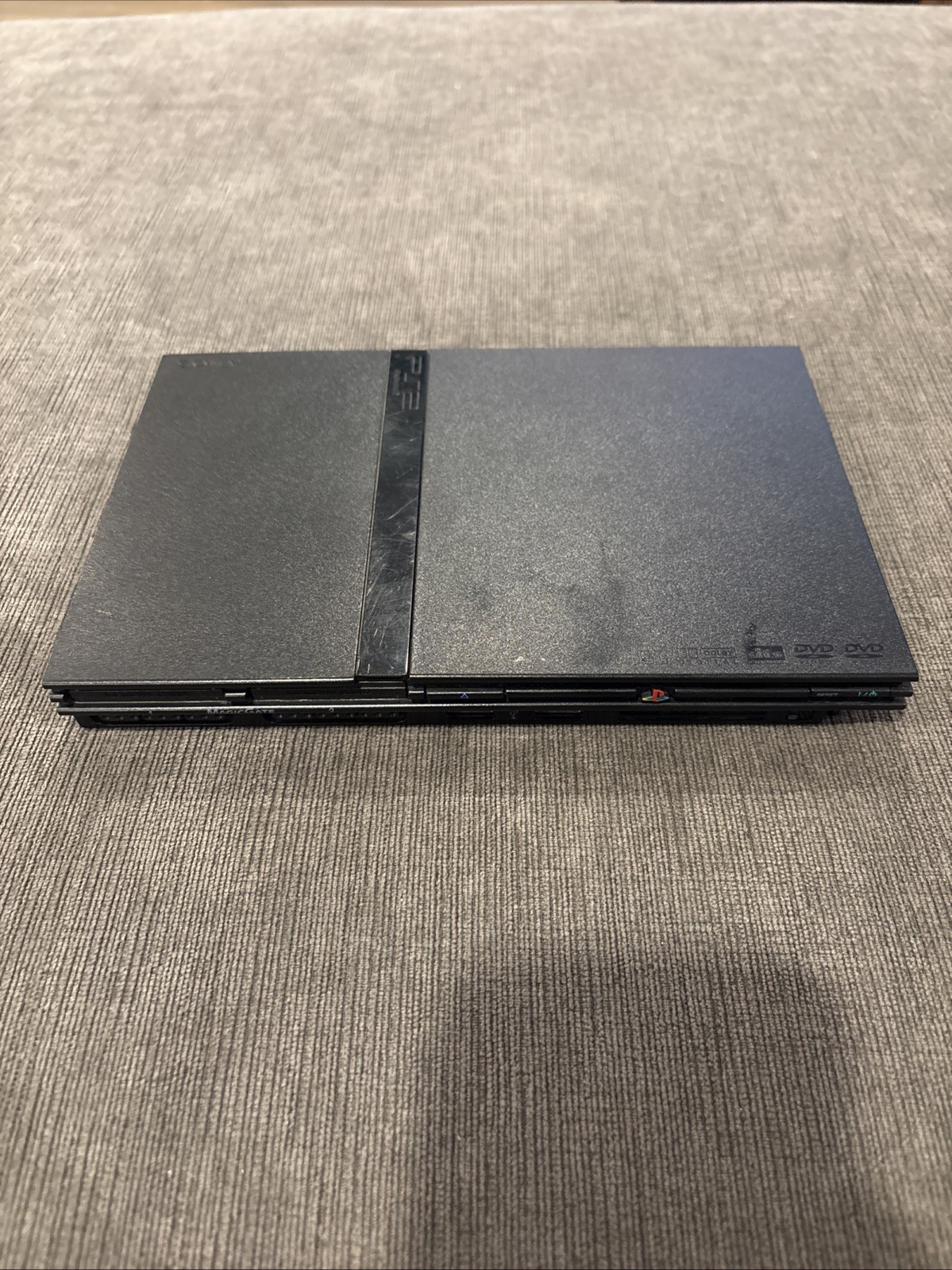 PS2 SCPH-77001 Black Slim Console Only – FOR PARTS REPAIR Powers On