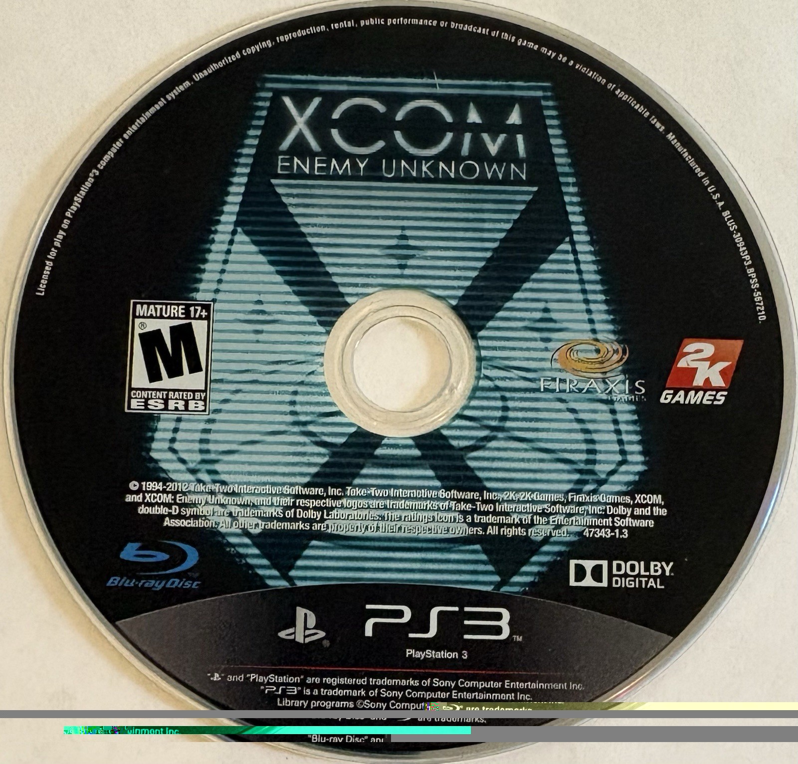 XCOM: Enemy Unknown (Sony PlayStation 3, PS3) DISC ONLY | NO TRACKING | M3435