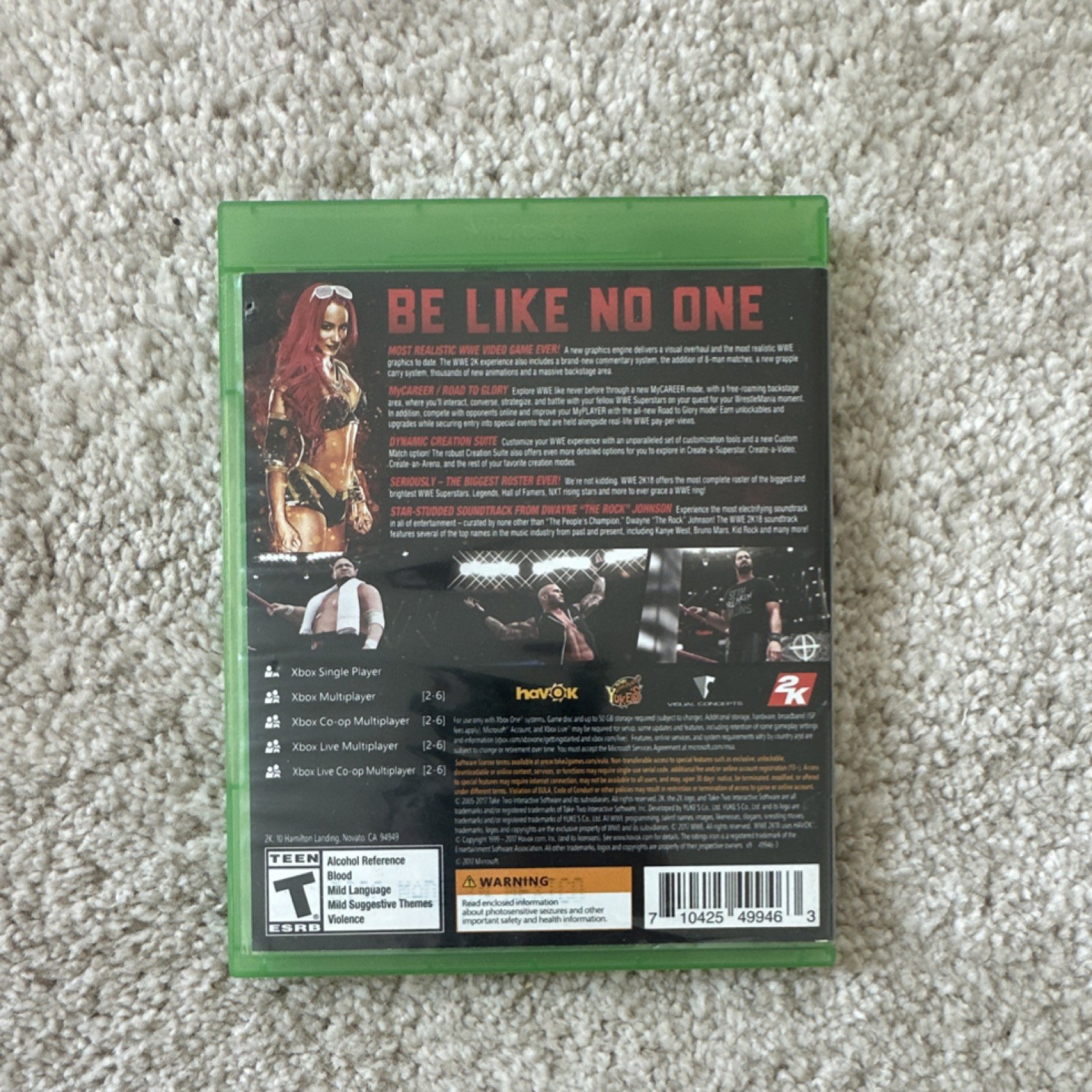 2K WWE 2K18 Xbox One Wrestling Multiplayer Online Playability Video Game