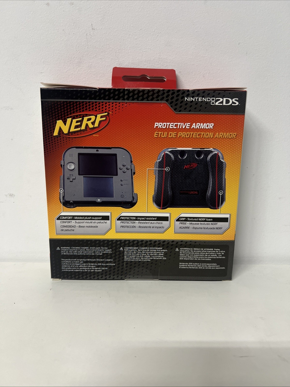 New – Red & Black Nerf Protective Armor Case Hand Grip Handle – NINTENDO 2DS