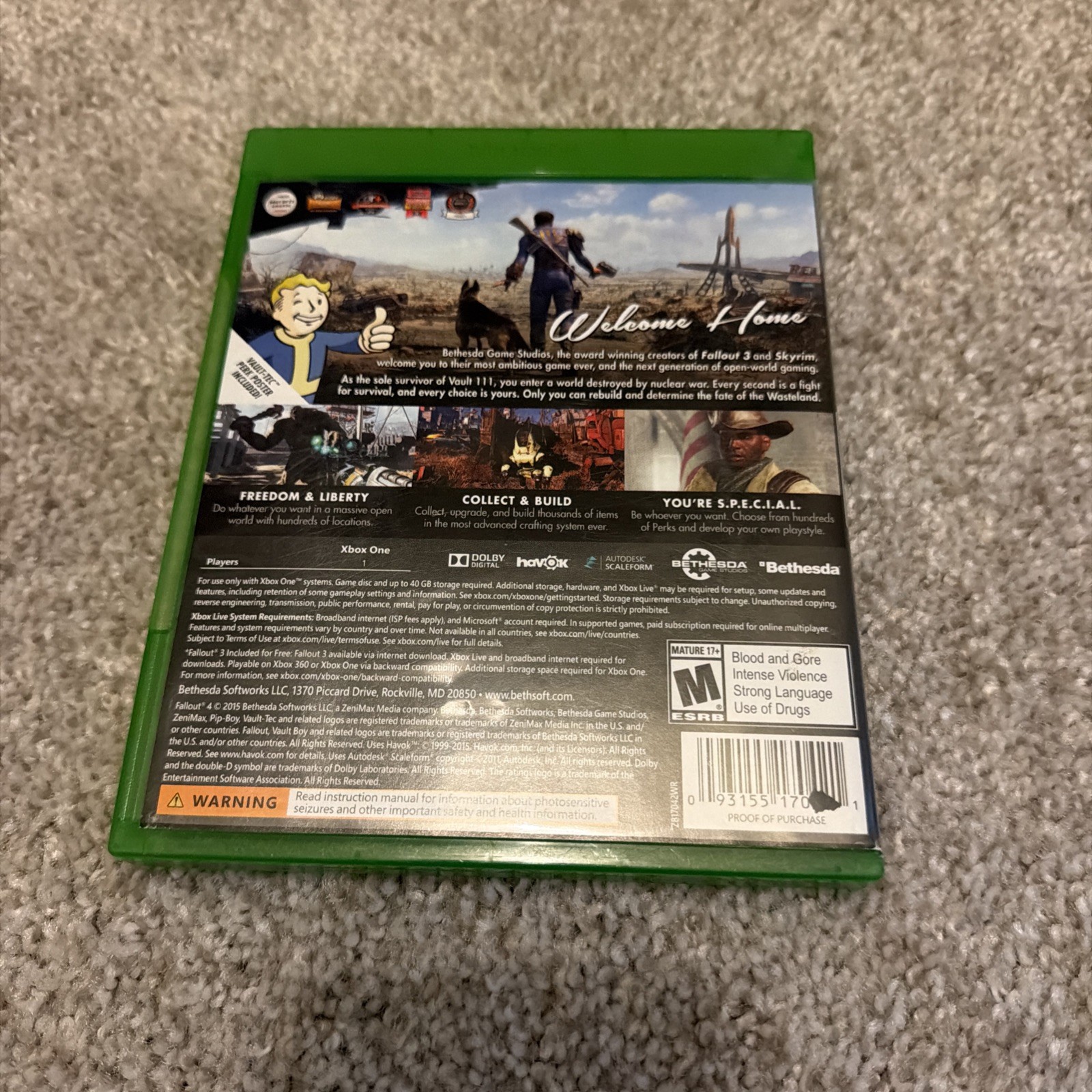 Fallout 4 Microsoft Xbox One, 2015, Vault-Tec Poster, Complete in Box