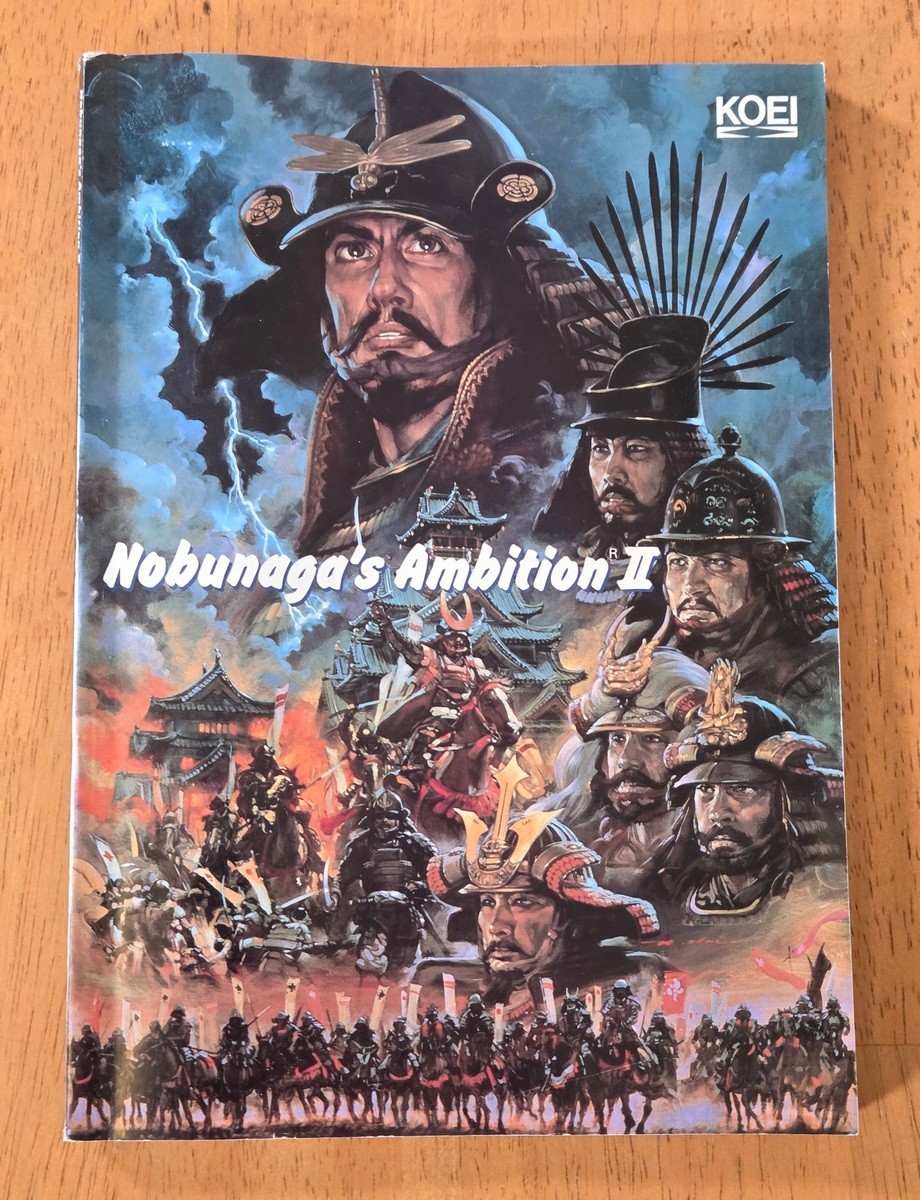Nobunaga’s Ambition II Koei 5.25″ IBM PC Big Box Game Complete 1989 Map Poster