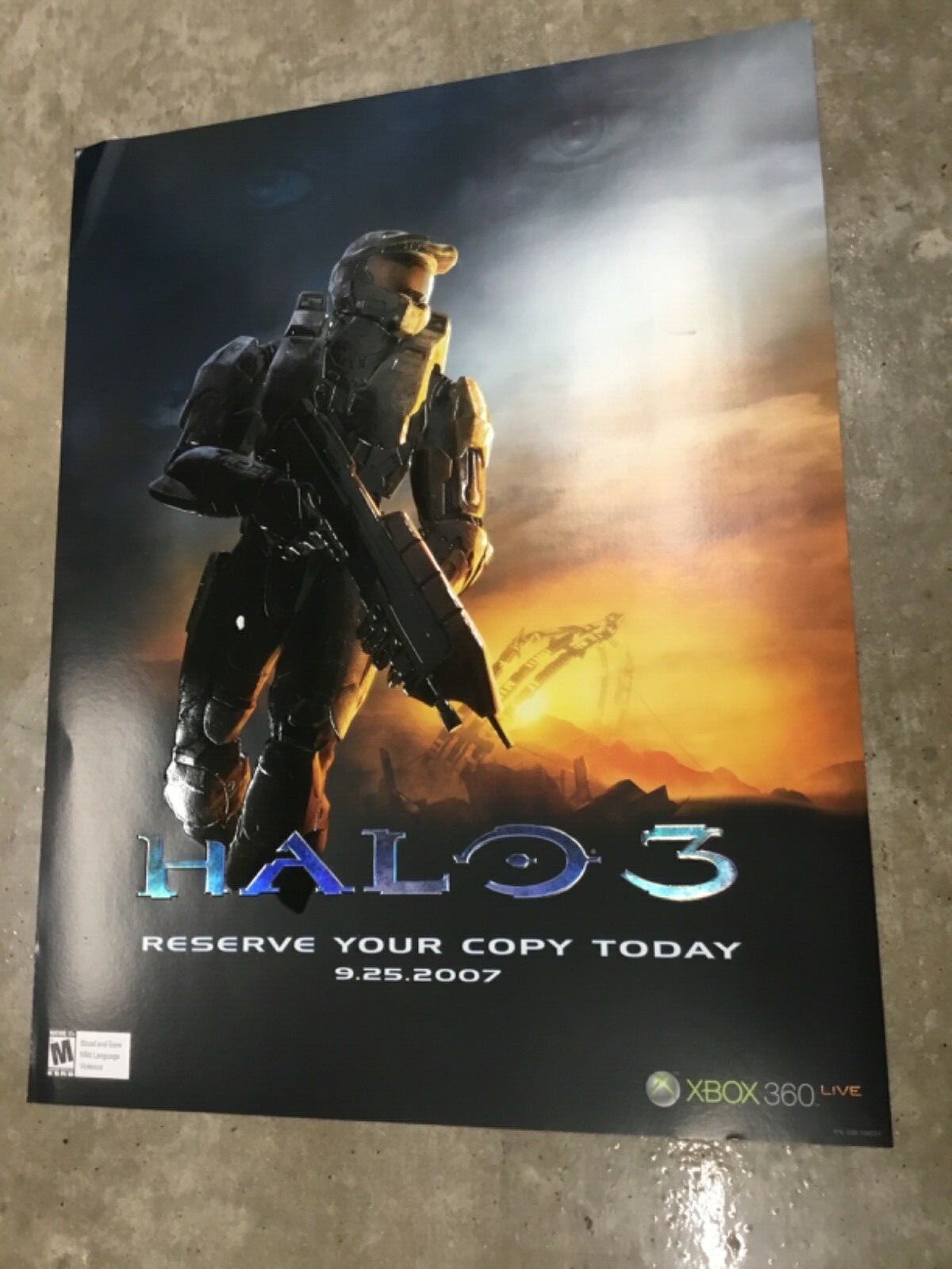 Halo 3 Extremely rare Embossed Promo Poster Xbox New Condition Master Chief