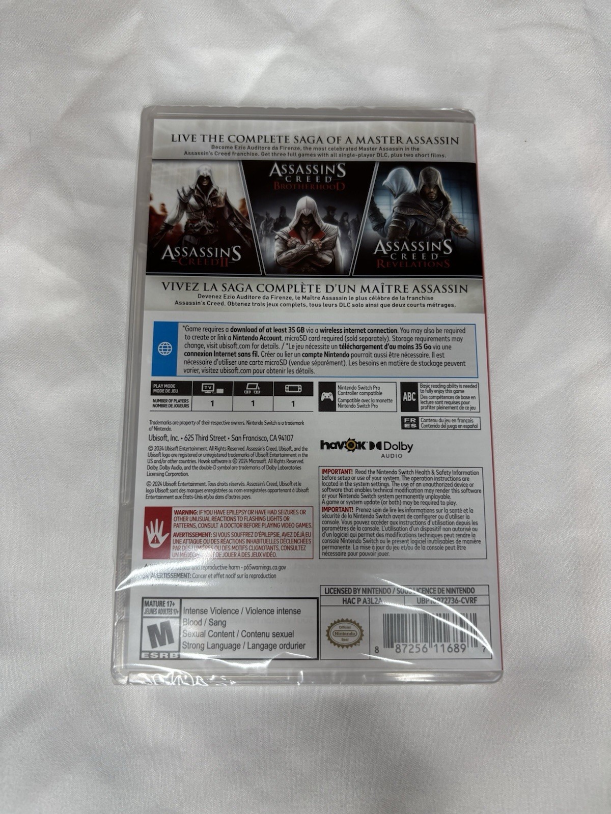 Assassins Creed The Ezio Collection Nintendo Switch NEW – Three Game DOWNLOAD