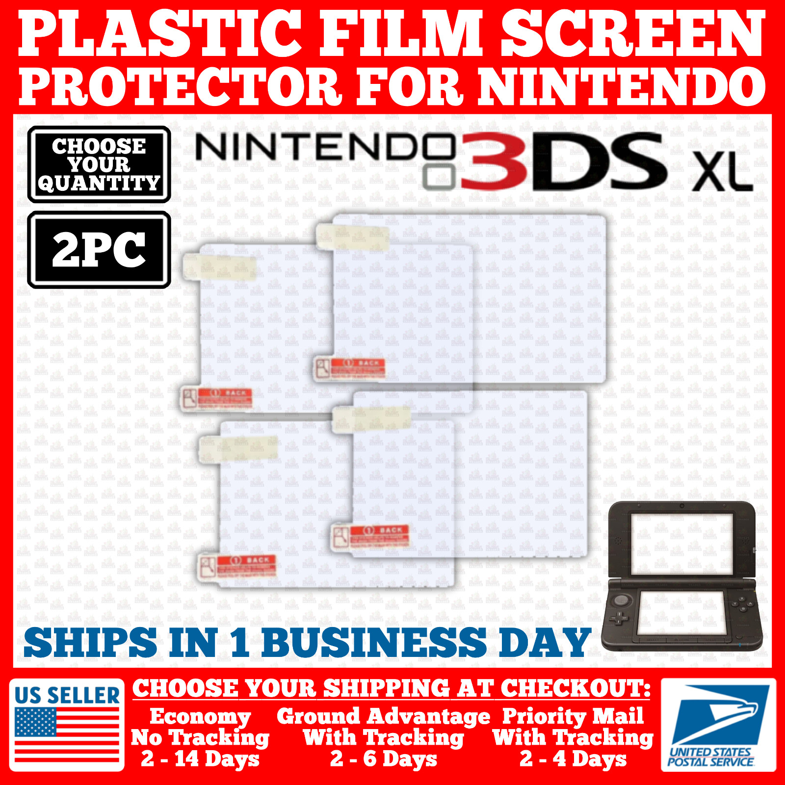 Film Plastic Screen Protector For Nintendo 3DS XL/LL Model Console 2010-2011