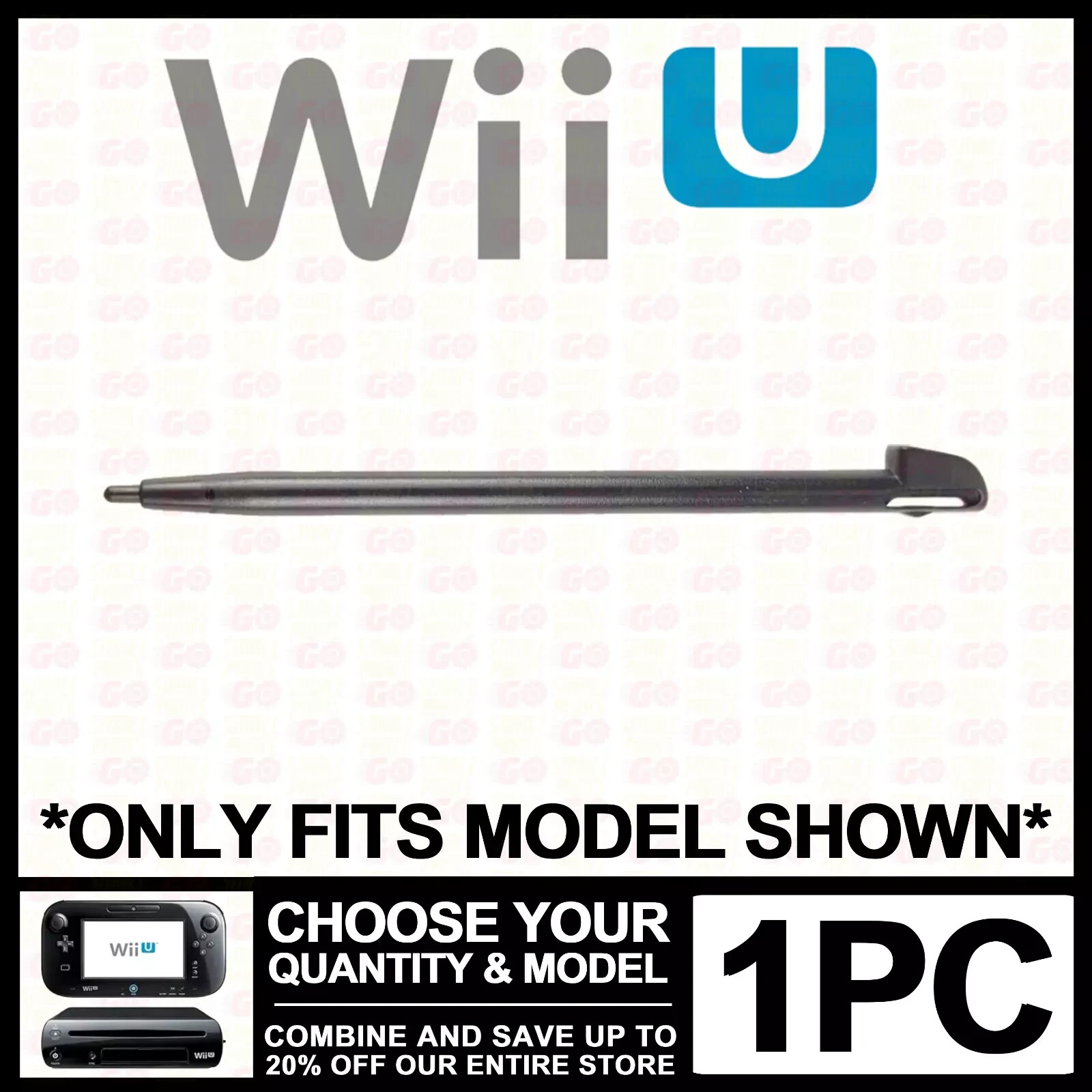 Stylus For Nintendo Wii U Black Plastic Pen Replacement “Wii U” Gamepad