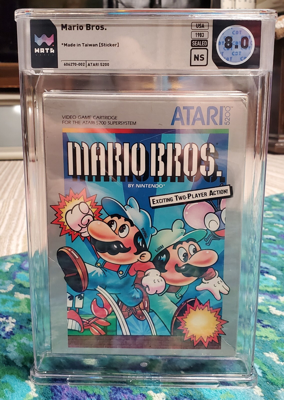 Atari 5200 – Mario Bros. by Nintendo – Sealed NOS Unopened – WATA Graded 8.0