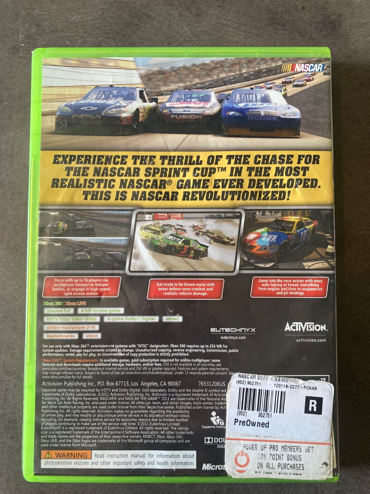 NASCAR The Game 2011 (Microsoft Xbox 360, 2010)