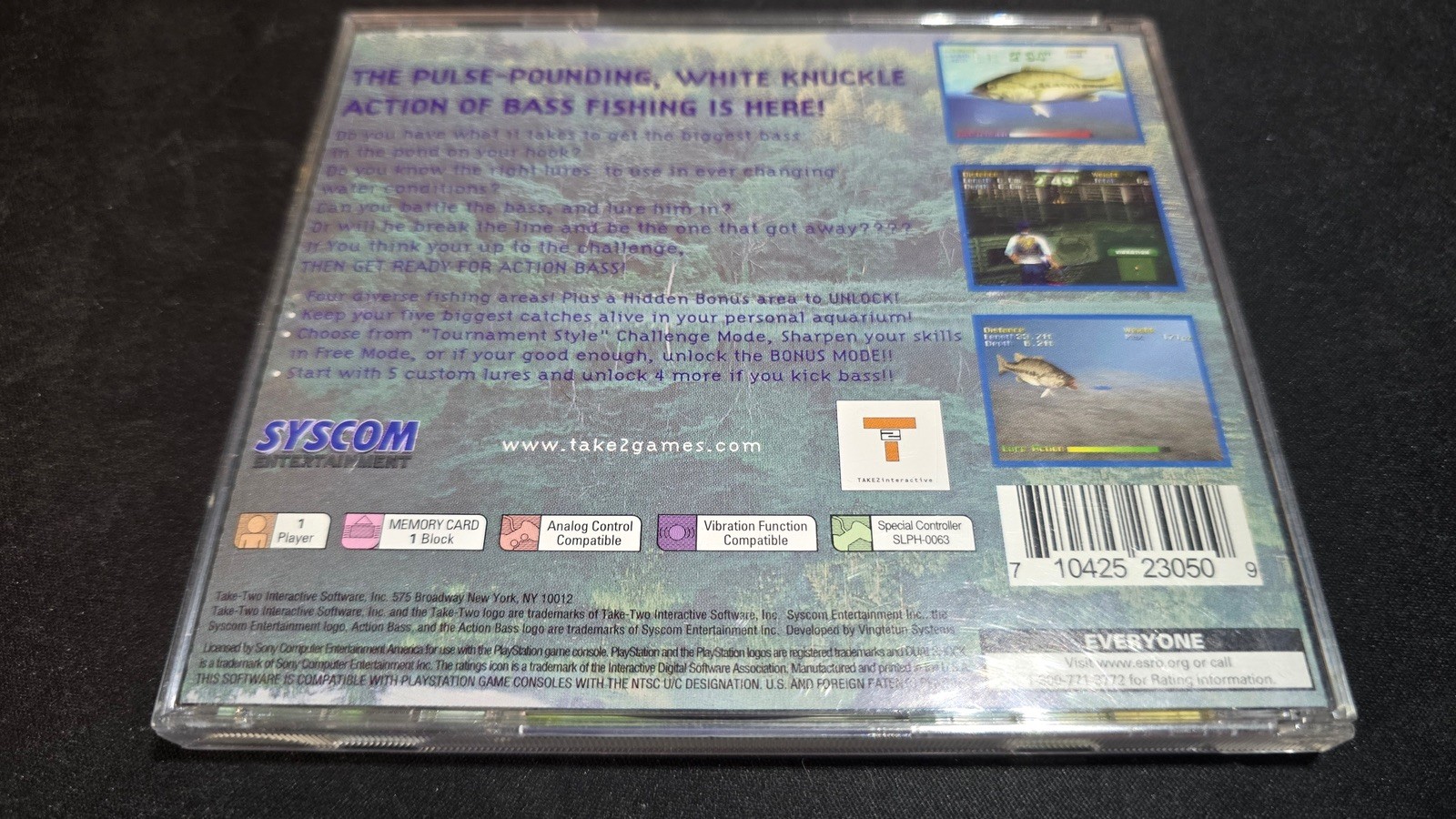 Action Bass Take 2 Interactive Sony Playstation 1 PS1 MINT condition COMPLETE!