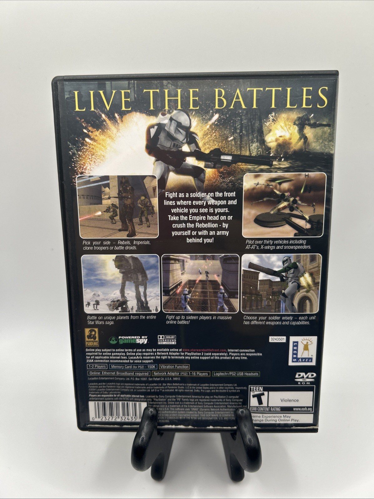 Star Wars: Battlefront (Sony PlayStation 2, 2004) Complete W/ Reg Card Tested