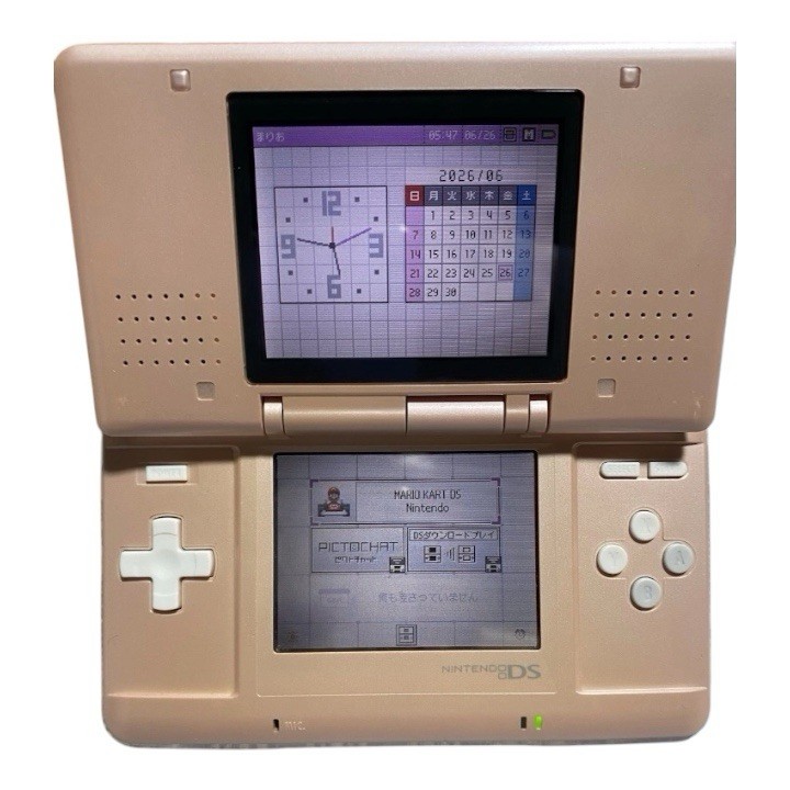 Original Nintendo DS Console NTR-001 Candy Pink w/ Mario Kart DS