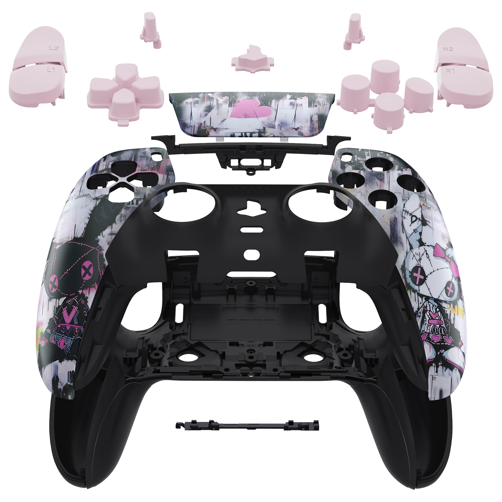 For ps5 Edge Controller eXtremeRate Full Set Shell with Buttons Touchpad Cover