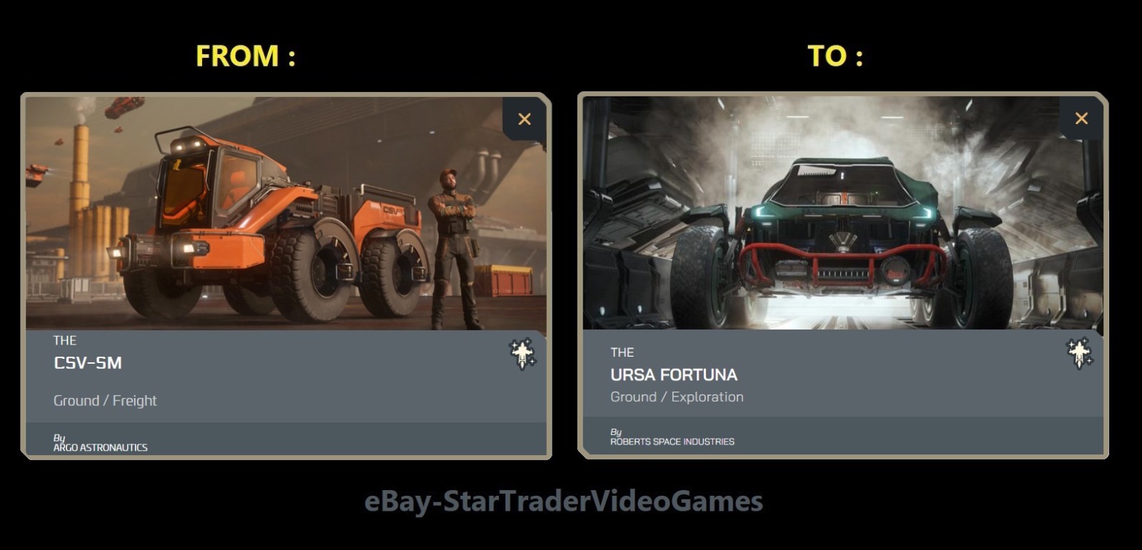STAR CITIZEN – SHIP UPGRADE TO URSA FORTUNA – CCU SELECTION