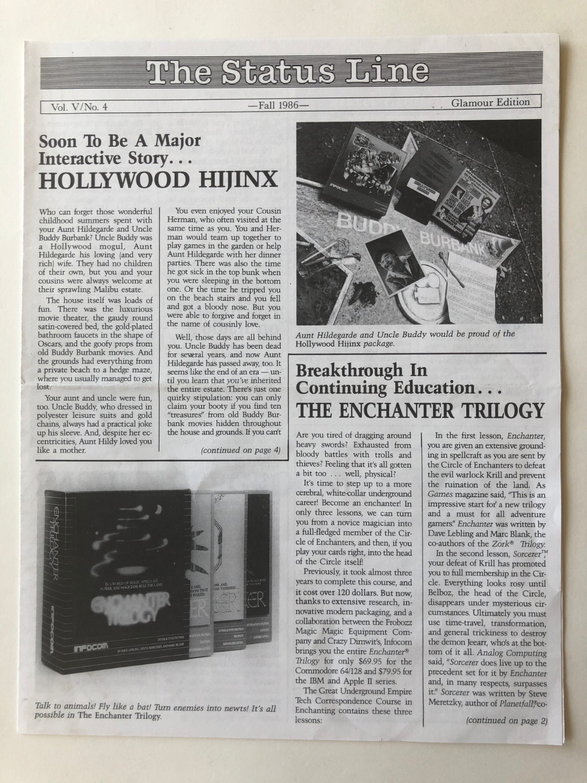 Vintage New Zork Times Infocom Newsletter Lot – Original 1980s interactive fic.
