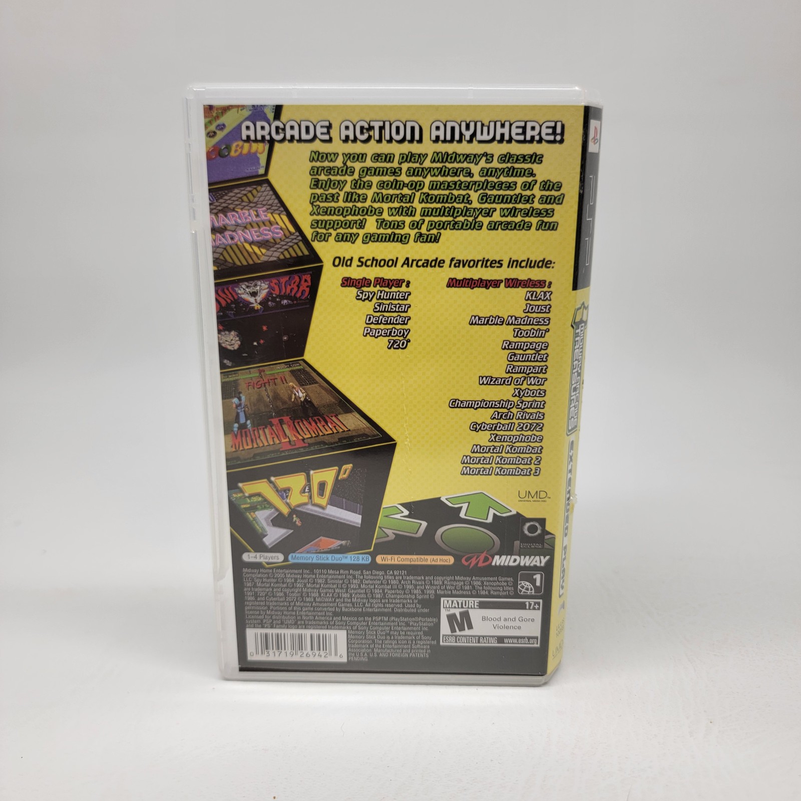 Midway Arcade Treasures Extended Play (Sony PSP, 2005) – Complete w/ Manual